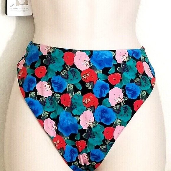 VIX PAULA HERMANNY BELLA 2-PC FLORAL GIGI HIGH WAIST BIKINI SWIMSUIT D/M NWT - Picture 3 of 12